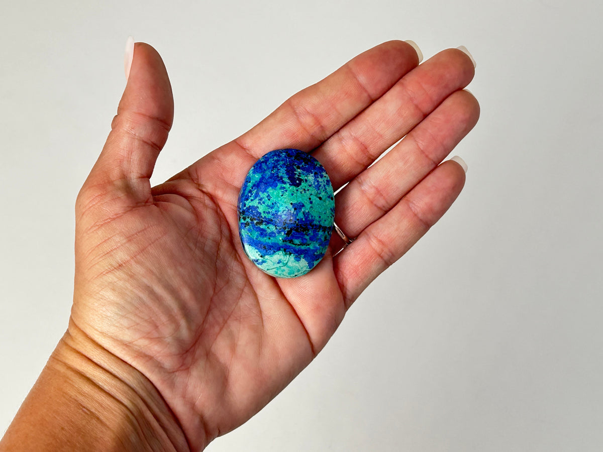 Azurite Chrysocolla Palm Stone #27