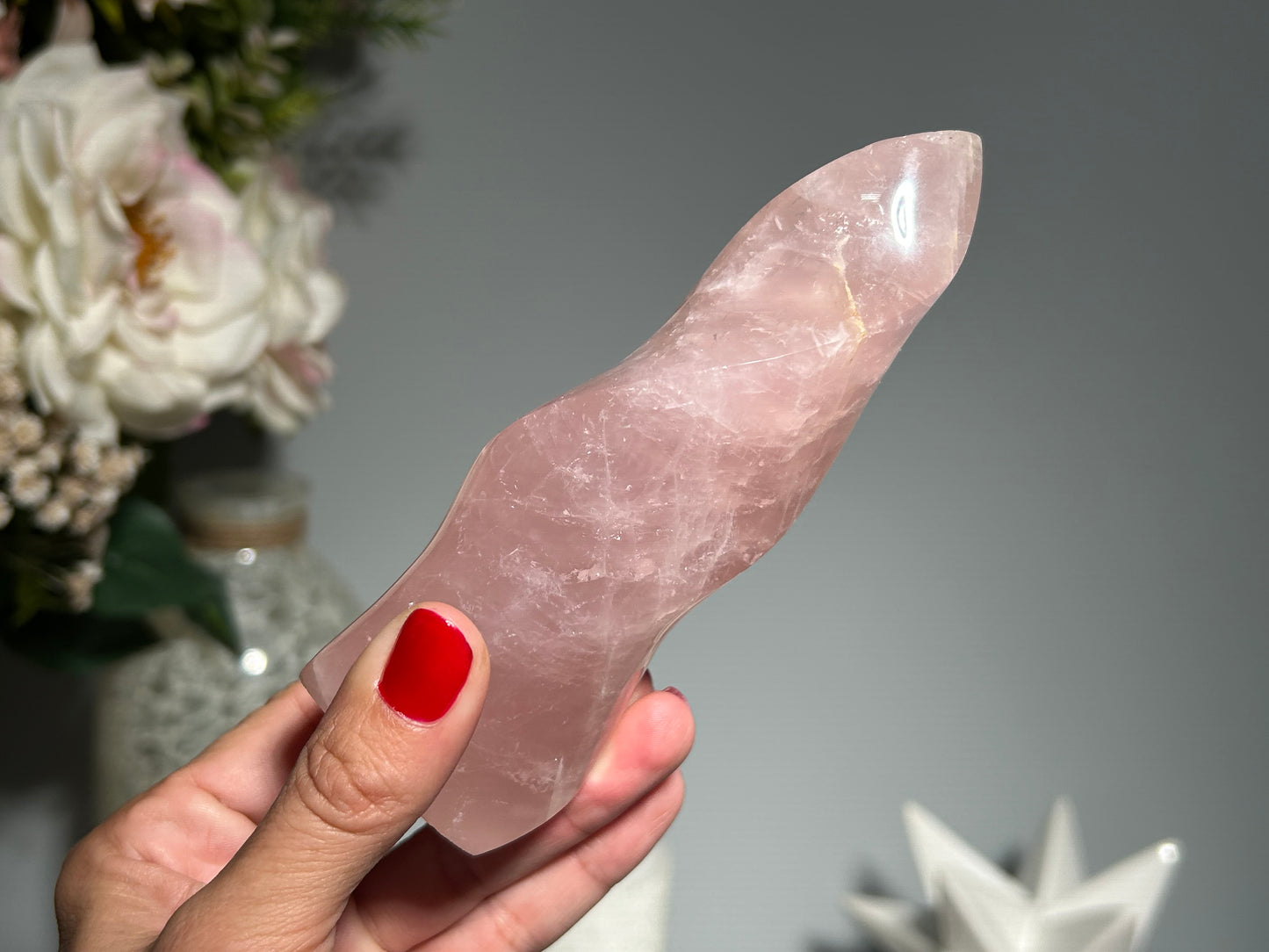 Rose Quartz Flame (5.2", 133mm)
