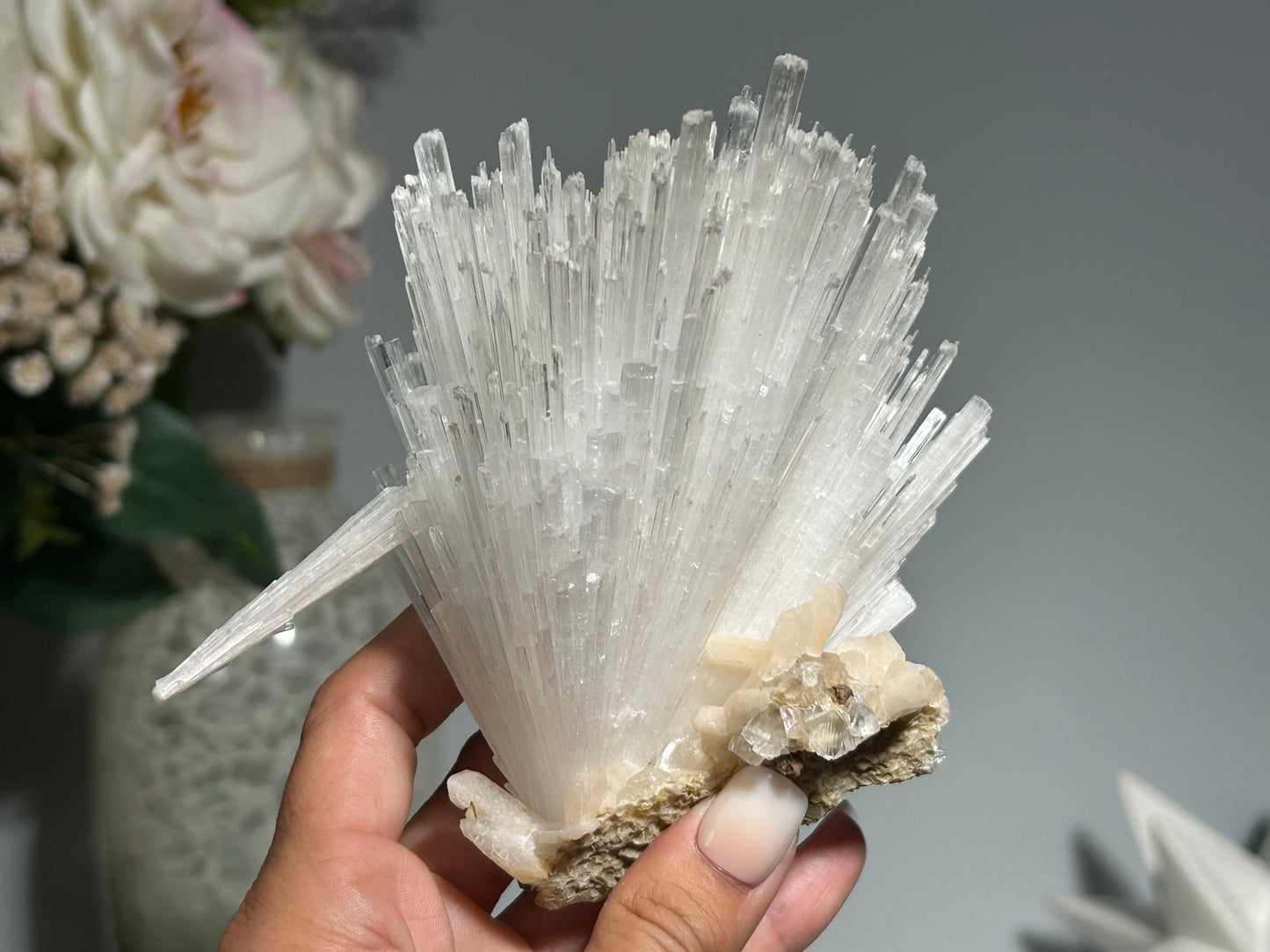 Natural Scolecite with Stilbite Cluster (4.9", 124mm)