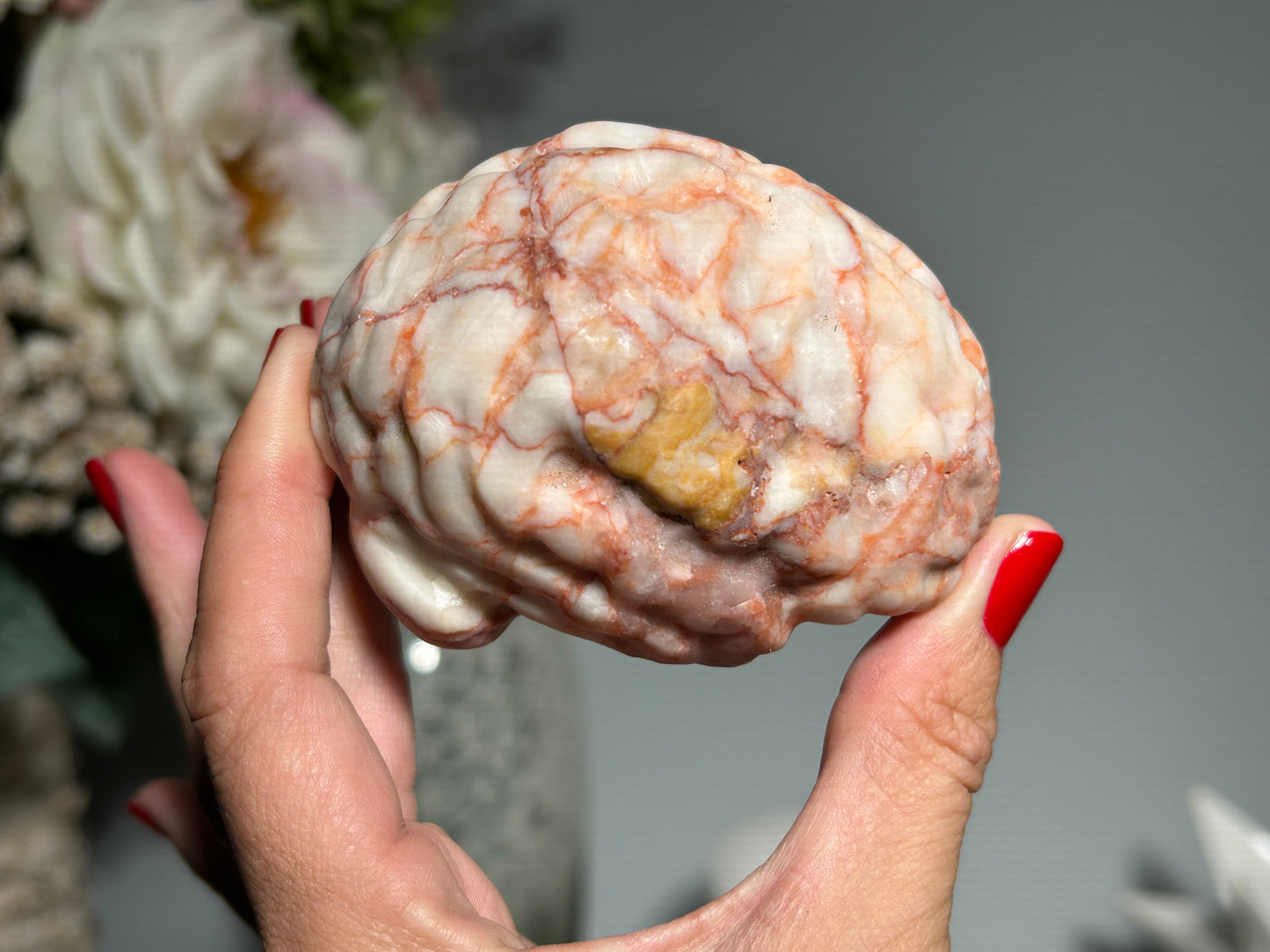 Red Vein Jasper Brain (3.2", 81mm)