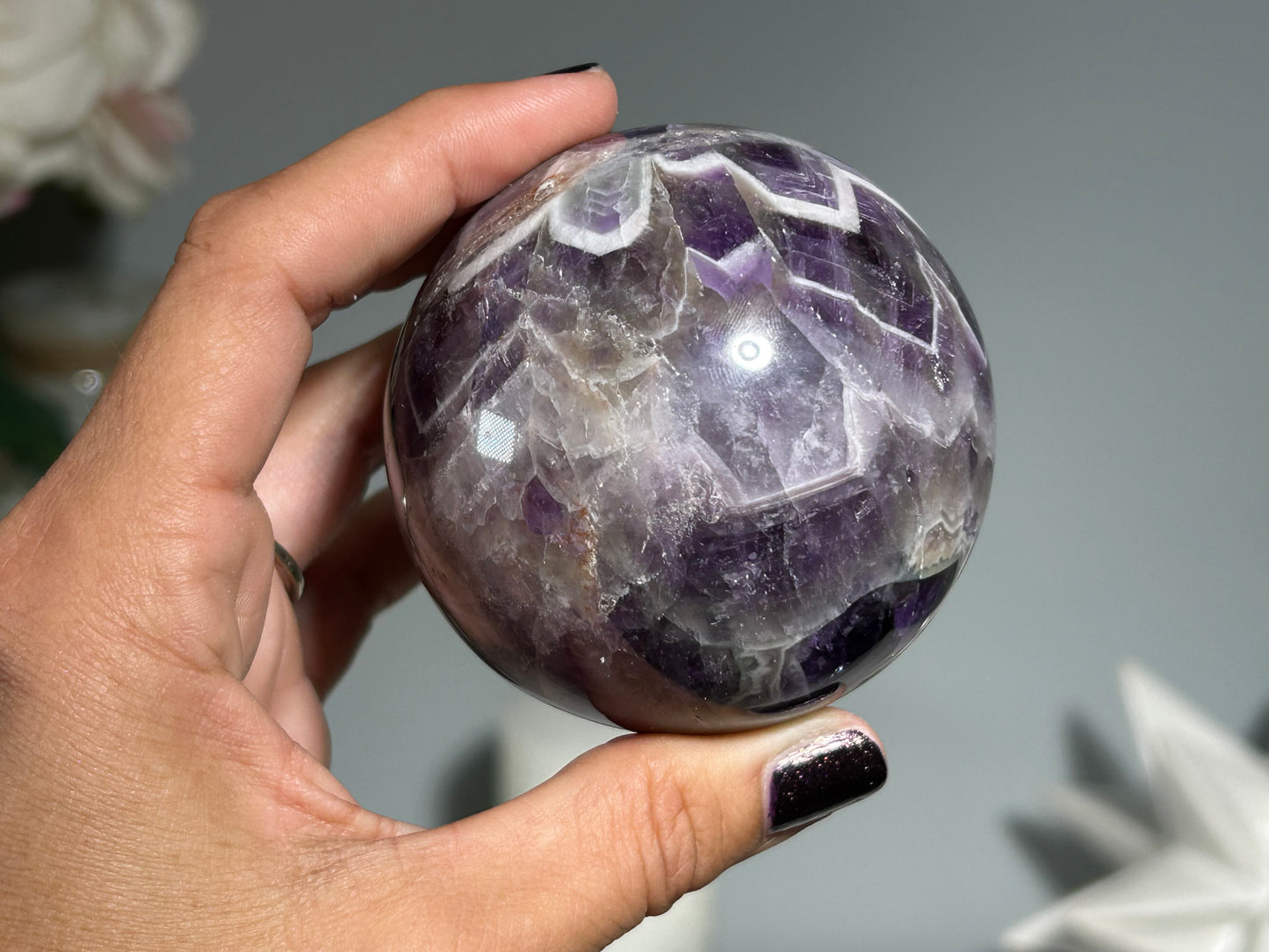 Chevron Amethyst Sphere (2.6", 65mm)