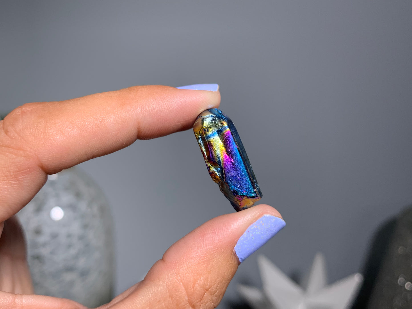 10pc Titanium Aura Quartz Point