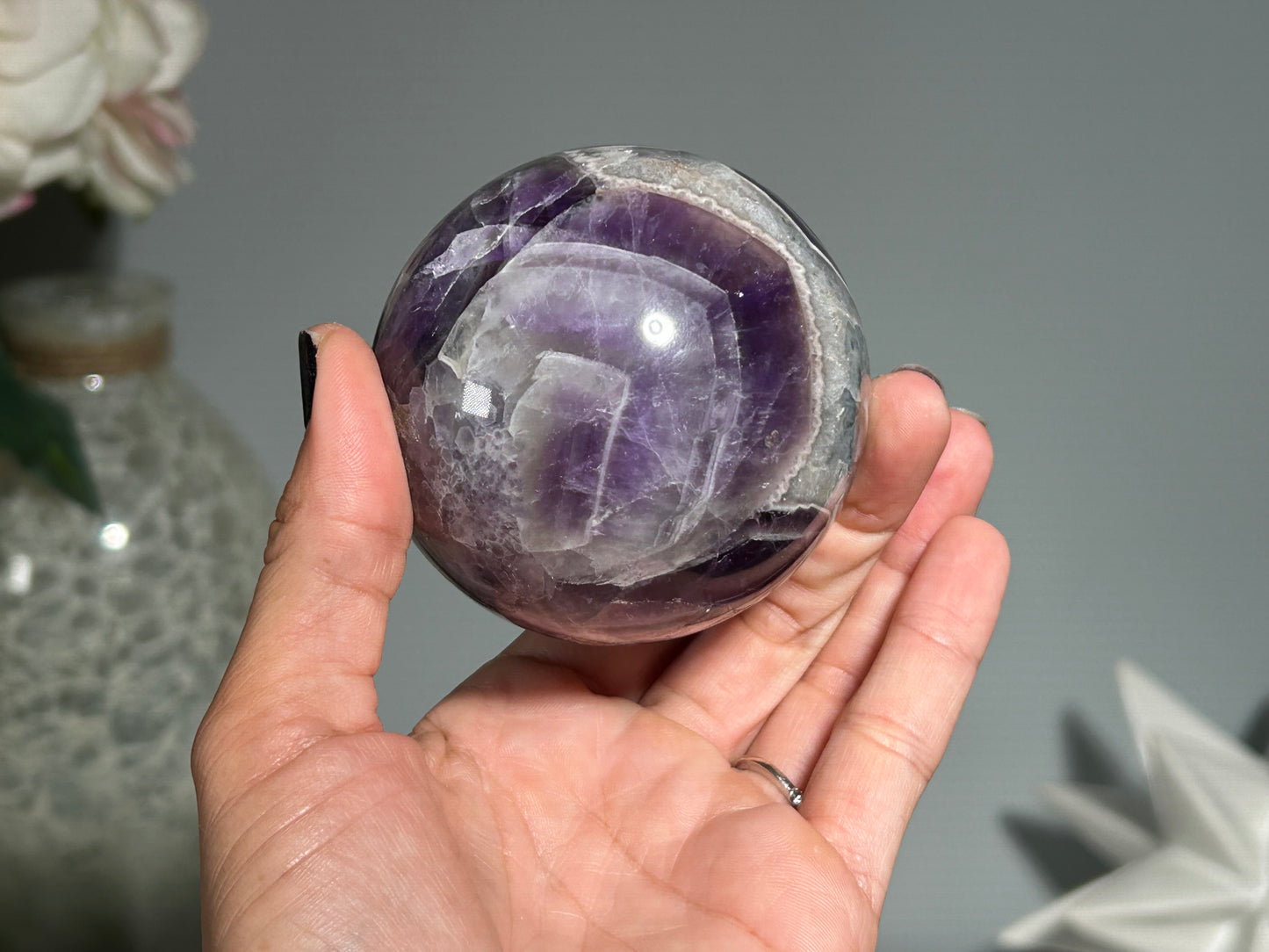 Chevron Amethyst Sphere (2.7", 68mm)