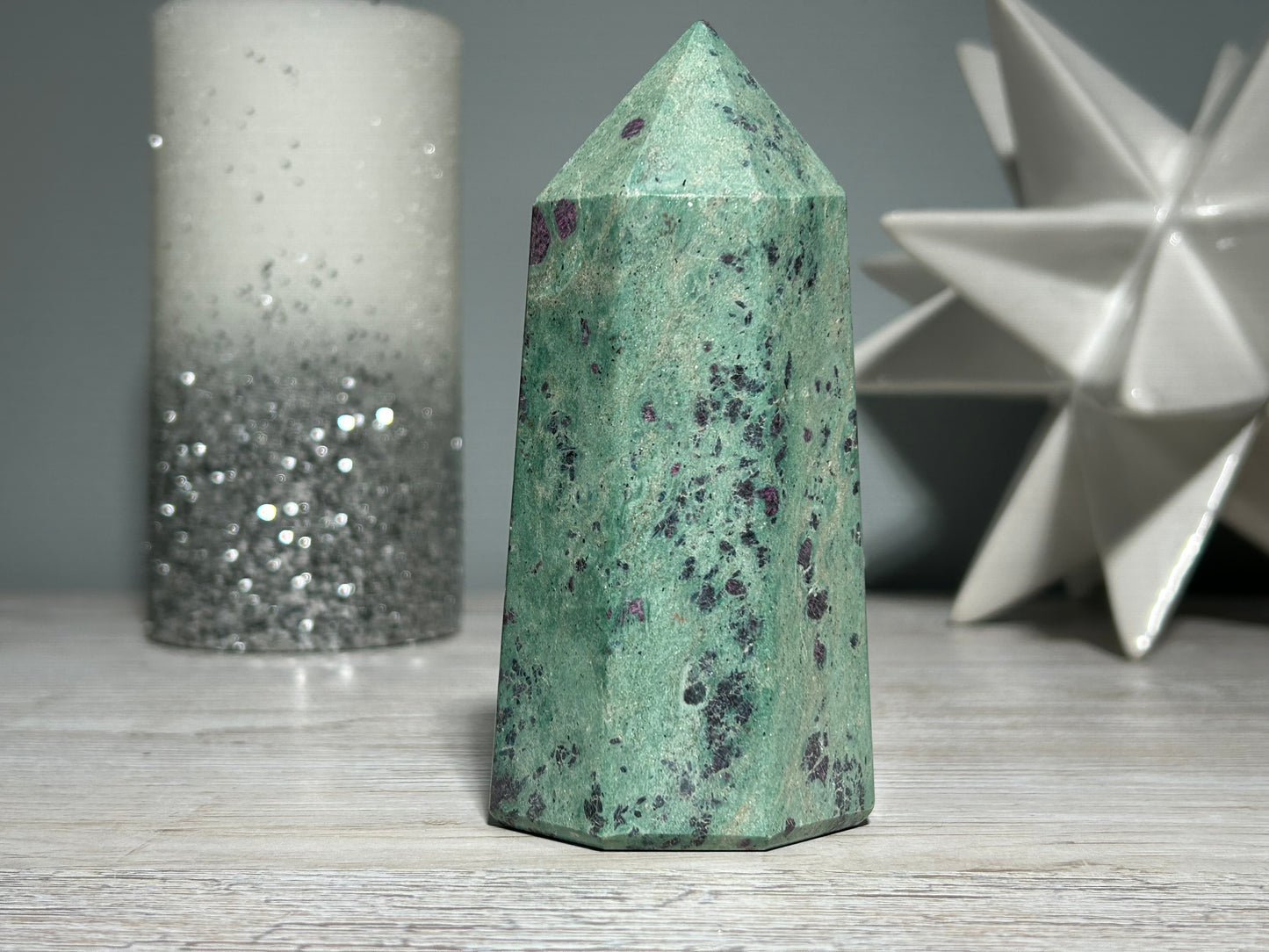 Ruby Fuchsite Tower (4.6", 116mm)