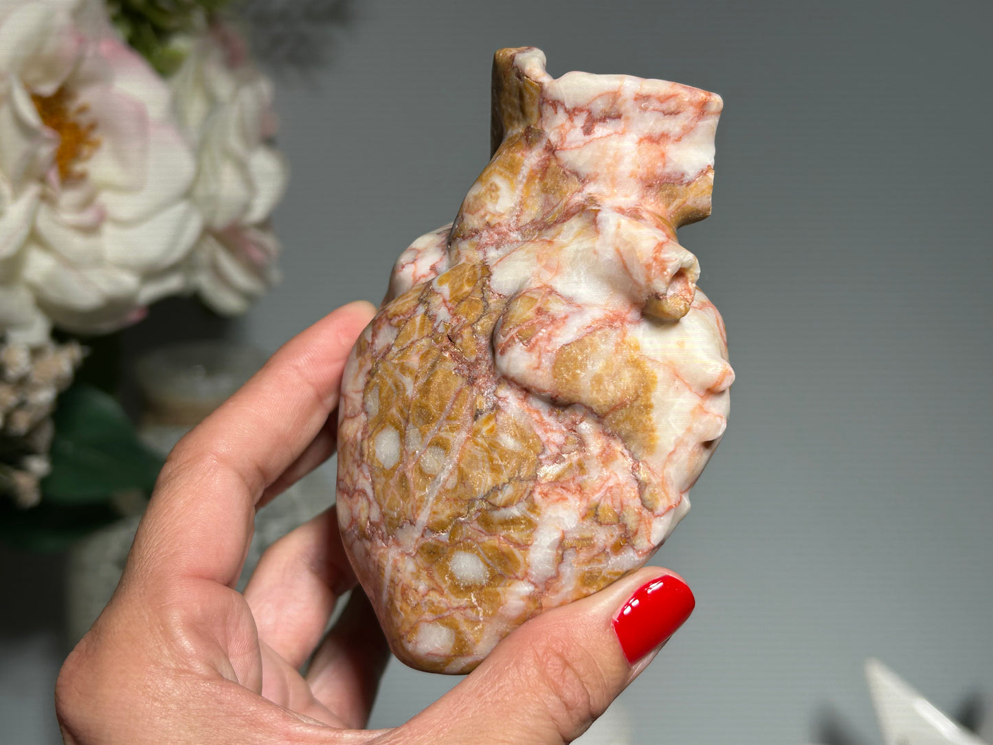 Red Vein Jasper Heart (4.2", 107mm)