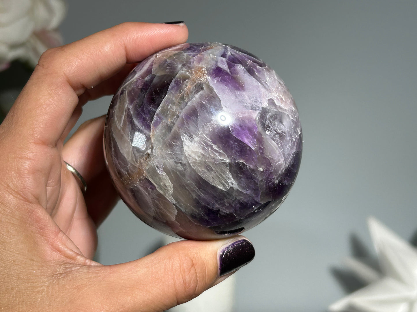 Chevron Amethyst Sphere (2.6", 65mm)
