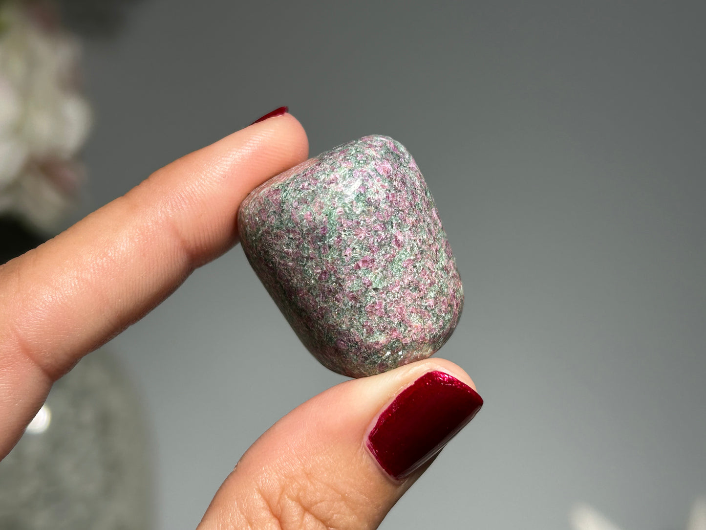 Tumbled Ruby in Kyanite or Fuchsite