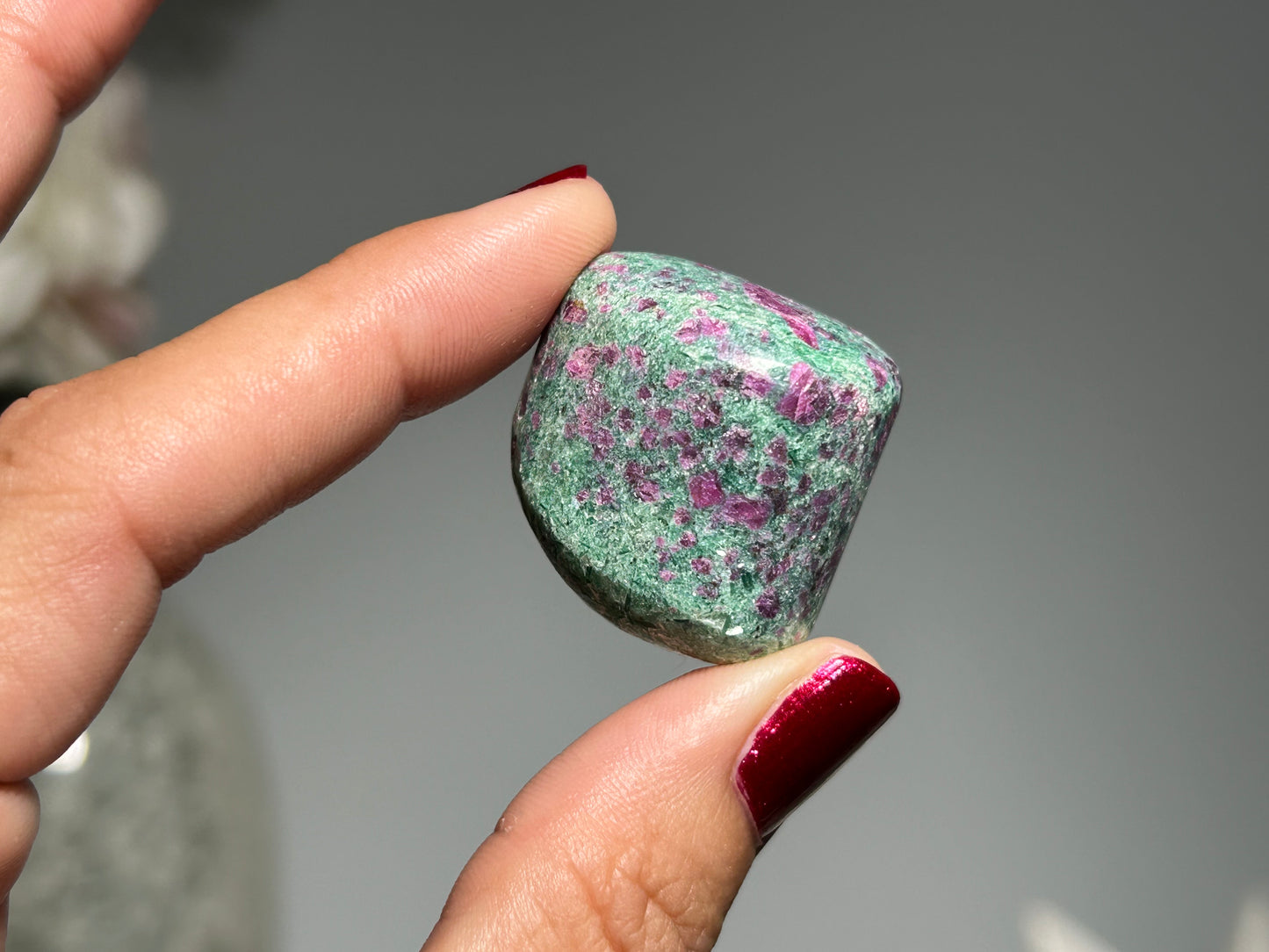 Tumbled Ruby in Kyanite or Fuchsite