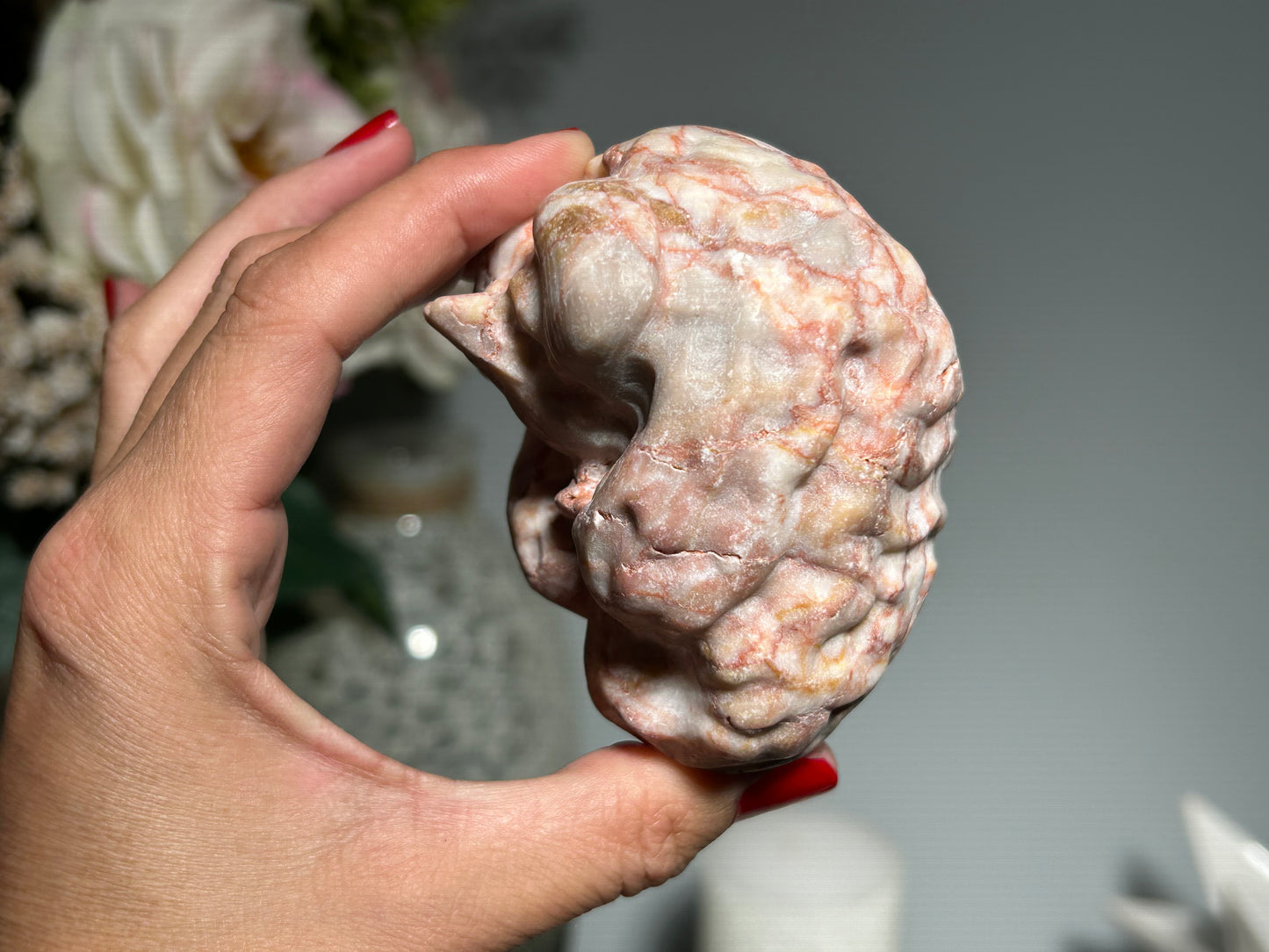 Red Vein Jasper Brain (3.2", 80mm)