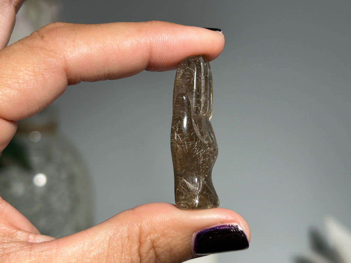 Rutilated Quartz Evil Eye Hand (1.6”, 41mm)