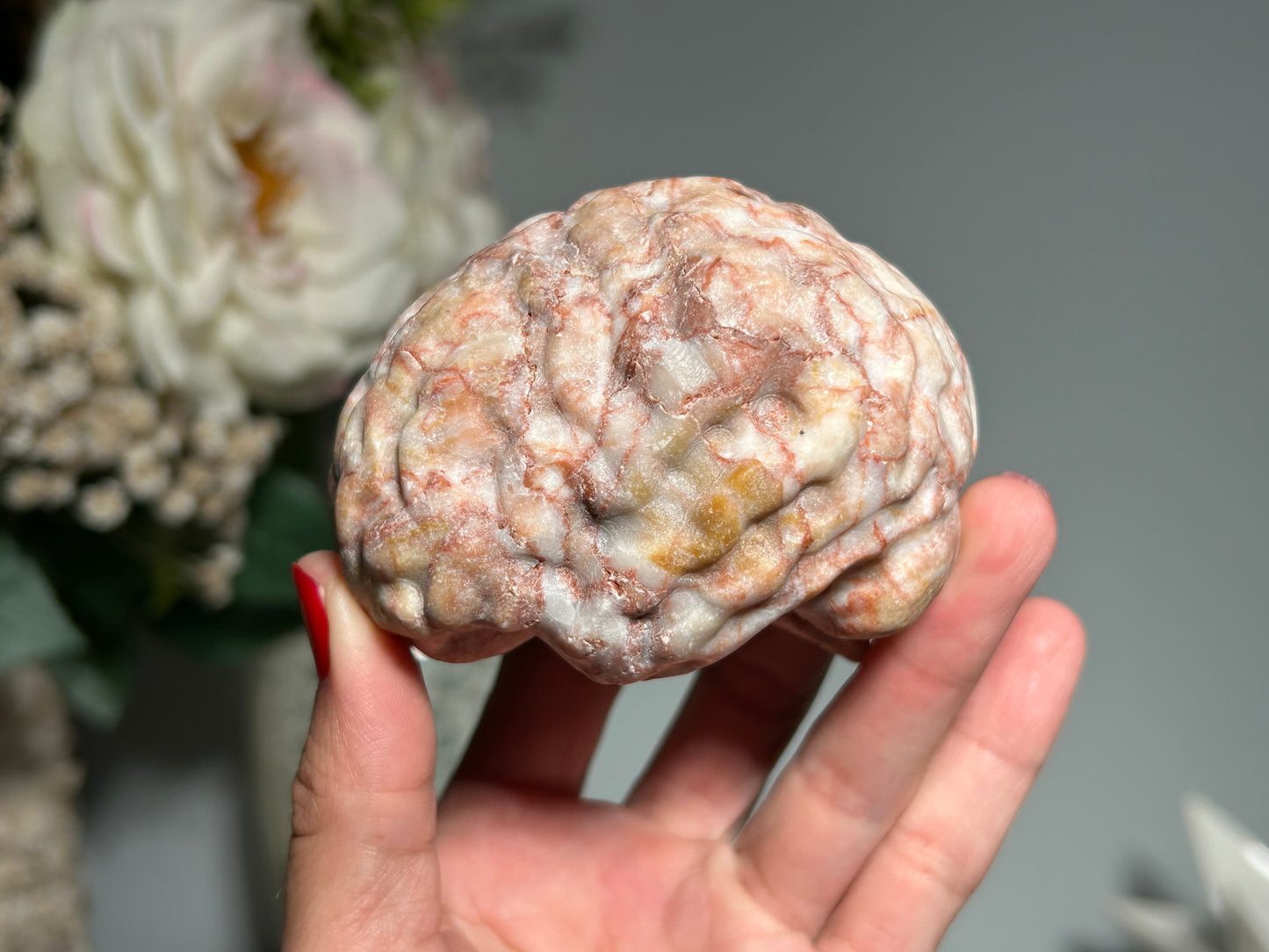 Red Vein Jasper Brain (3.2", 80mm)