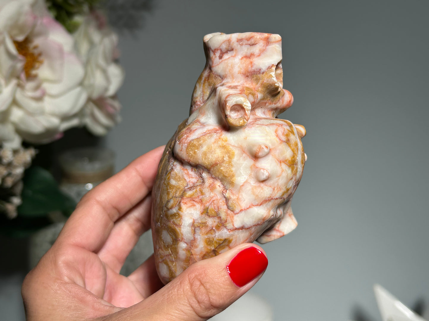 Red Vein Jasper Heart (4.2", 107mm)