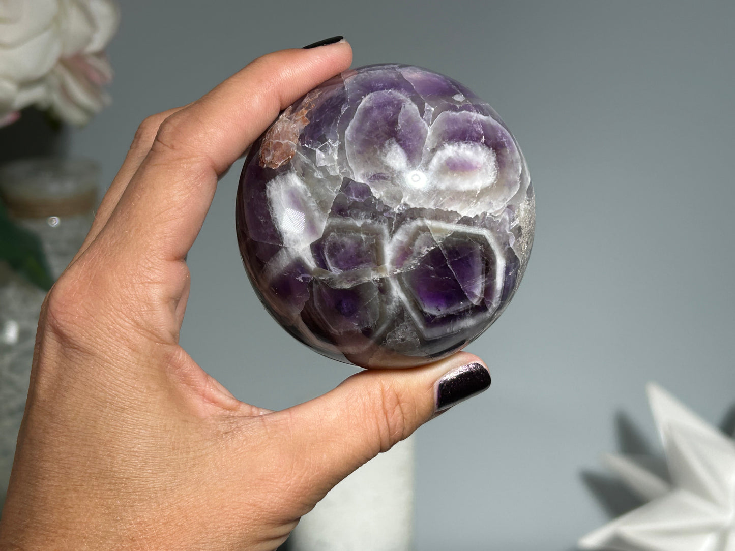 Chevron Amethyst Sphere (2.7", 68mm)