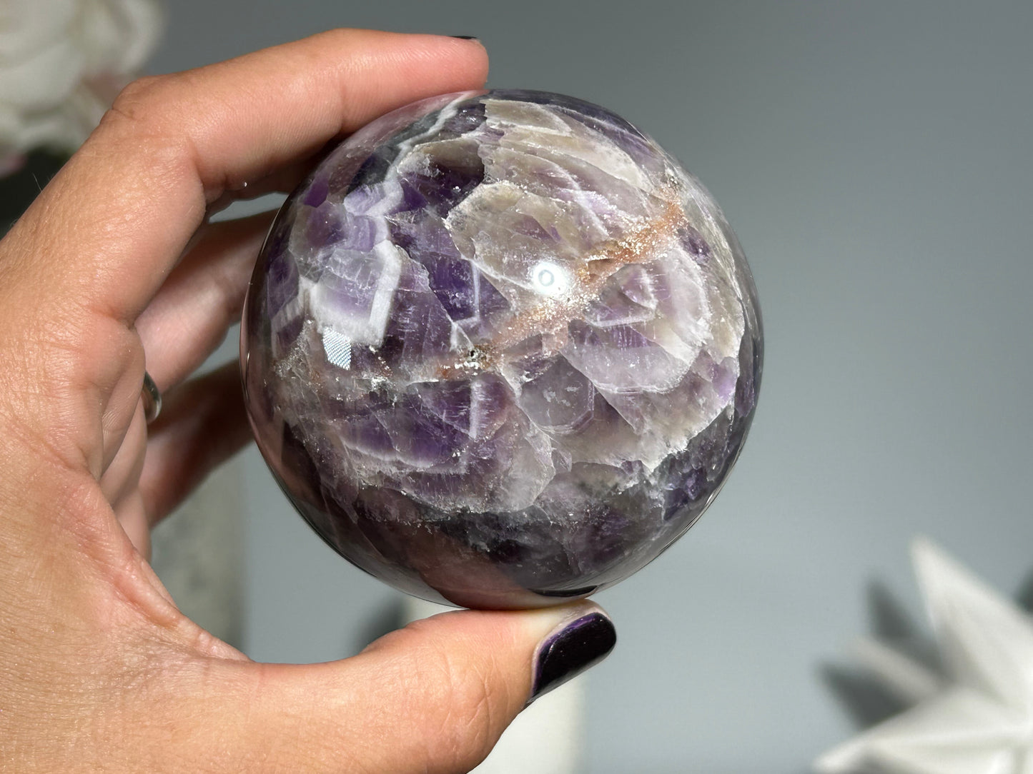 Chevron Amethyst Sphere (2.6", 65mm)