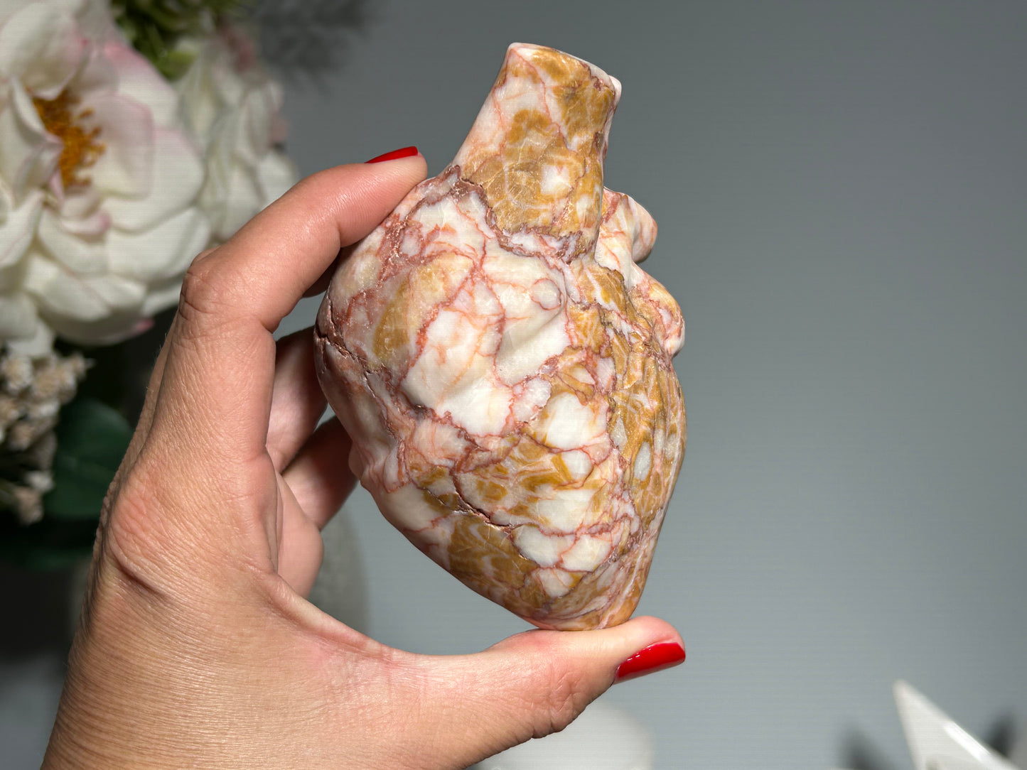 Red Vein Jasper Heart (4.2", 107mm)