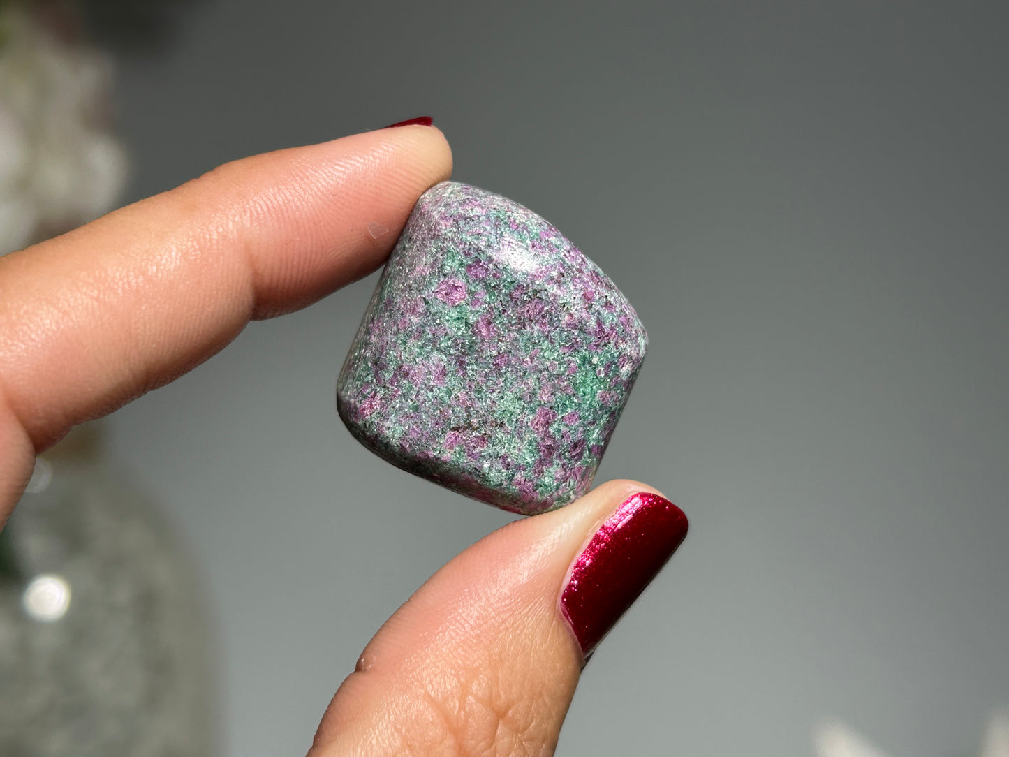 Tumbled Ruby in Kyanite or Fuchsite