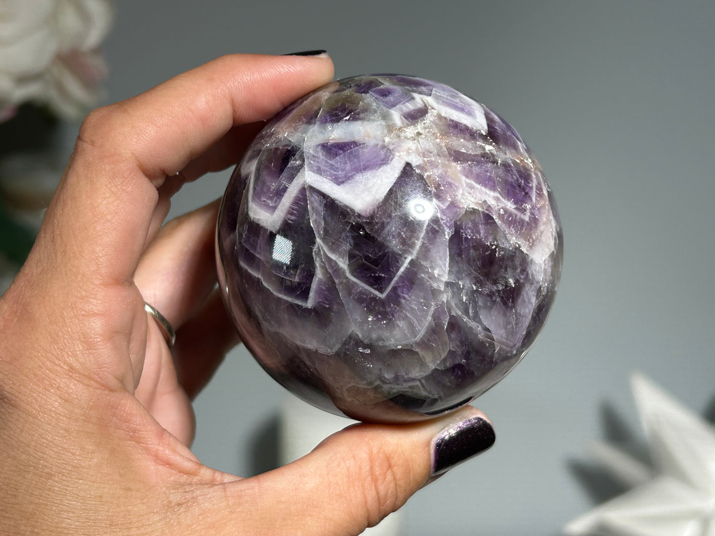 Chevron Amethyst Sphere (2.6", 65mm)