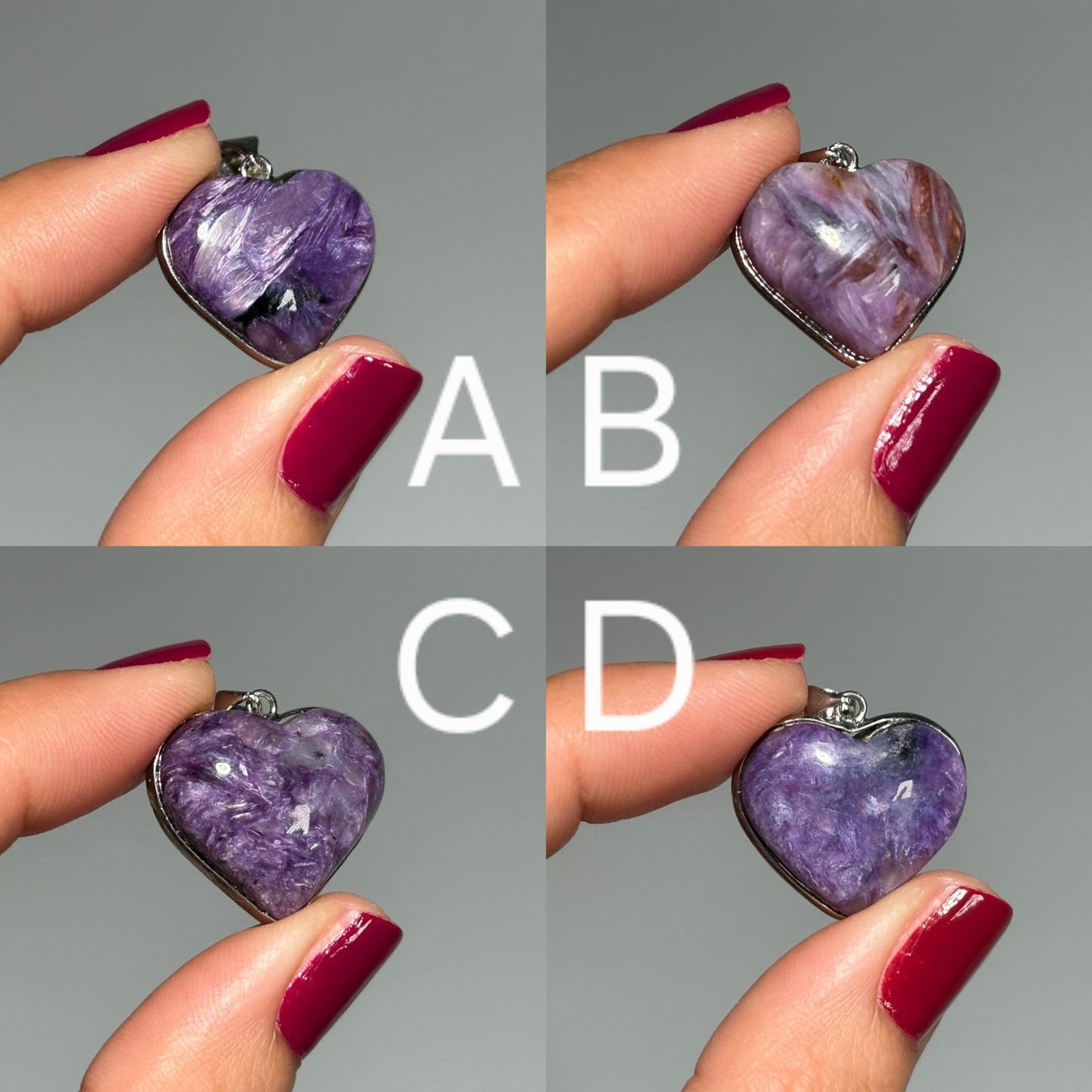 Charoite Heart Pendant
