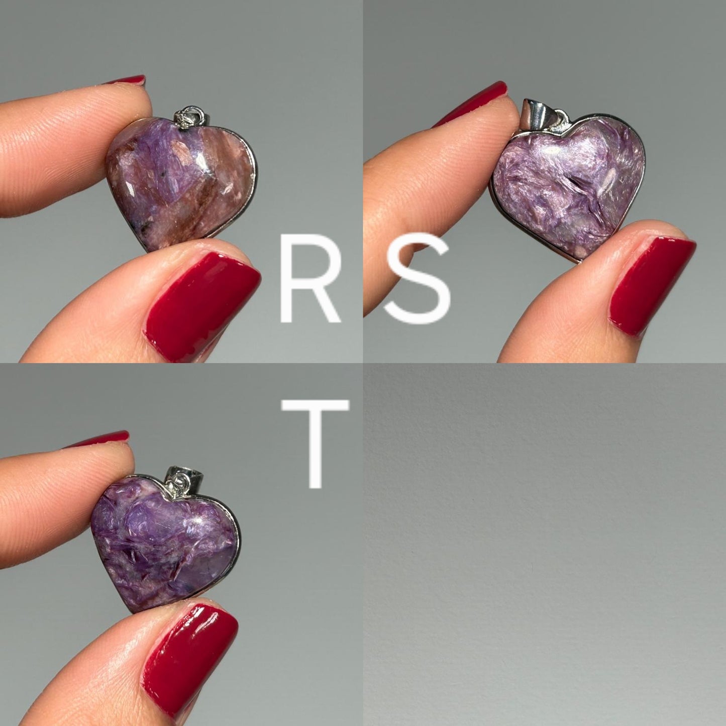 Charoite Heart Pendant