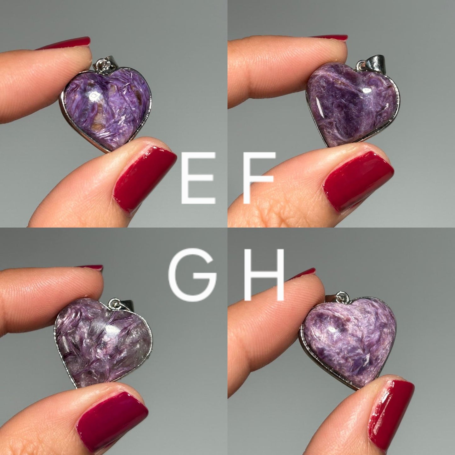 Charoite Heart Pendant
