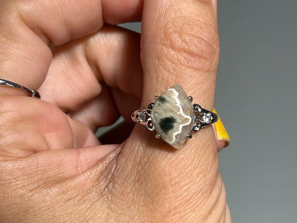 8th Vein Ocean Jasper Adjustable Ring