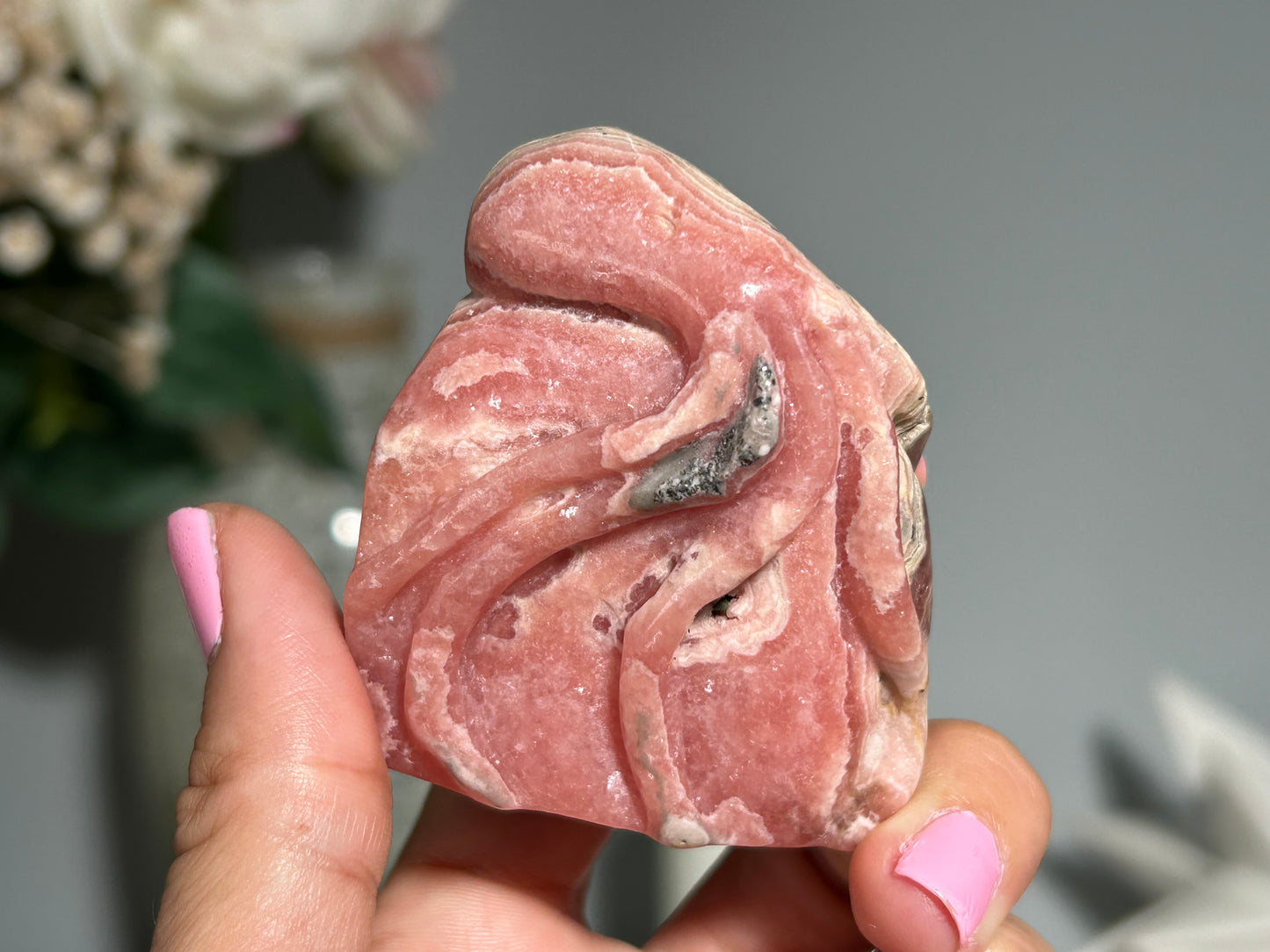 Rhodochrosite Octopus (2.2", 55mm)