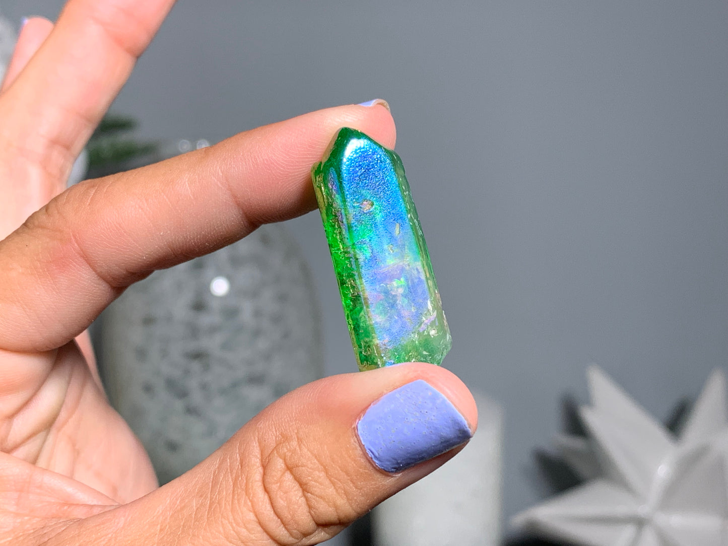 Green Aura Quartz Point