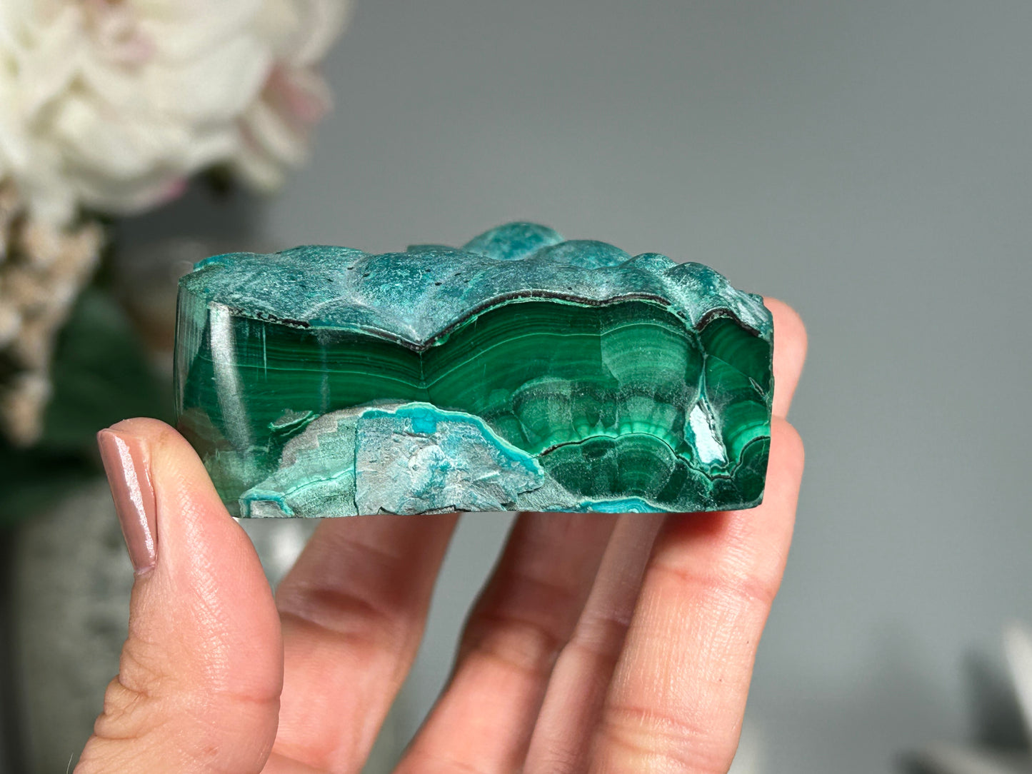 Malachite Chrysocolla Heart (2.7", 70mm)