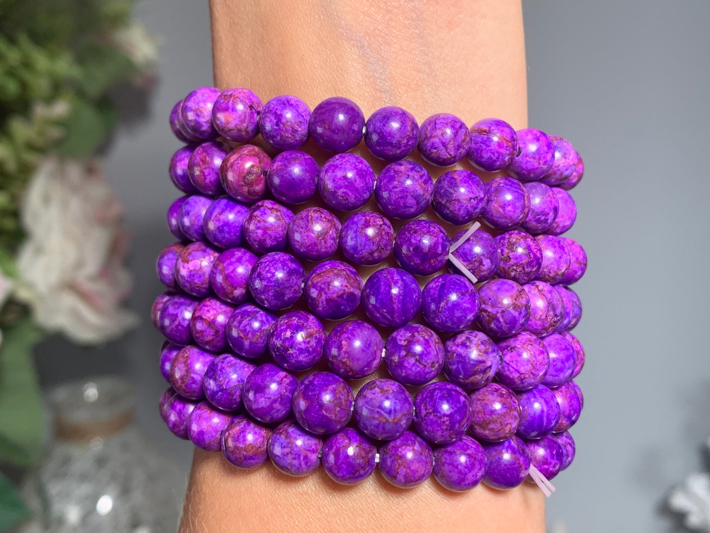 8mm Dyed Charoite Bracelet