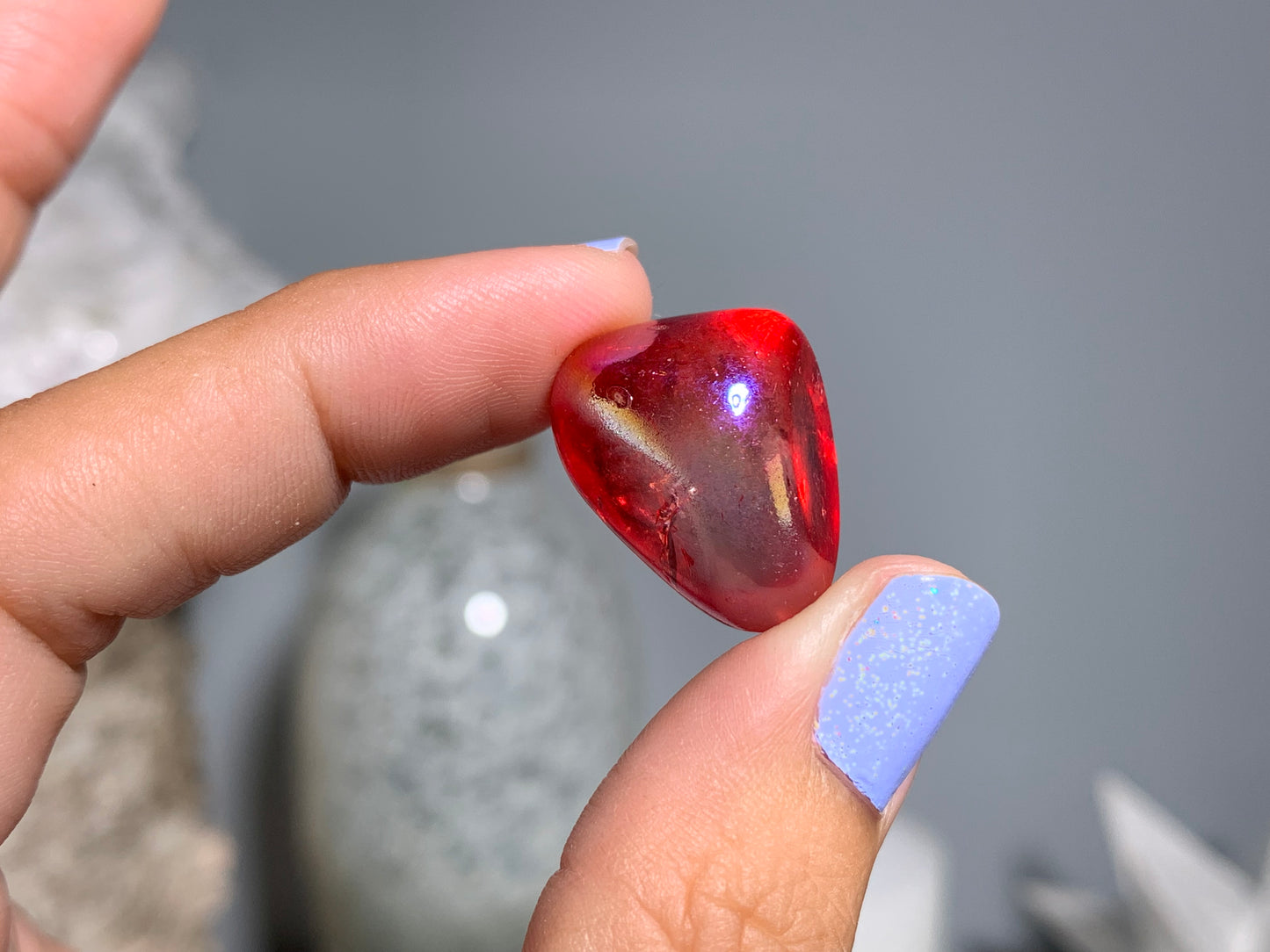 Tumbled Red Aura Quartz