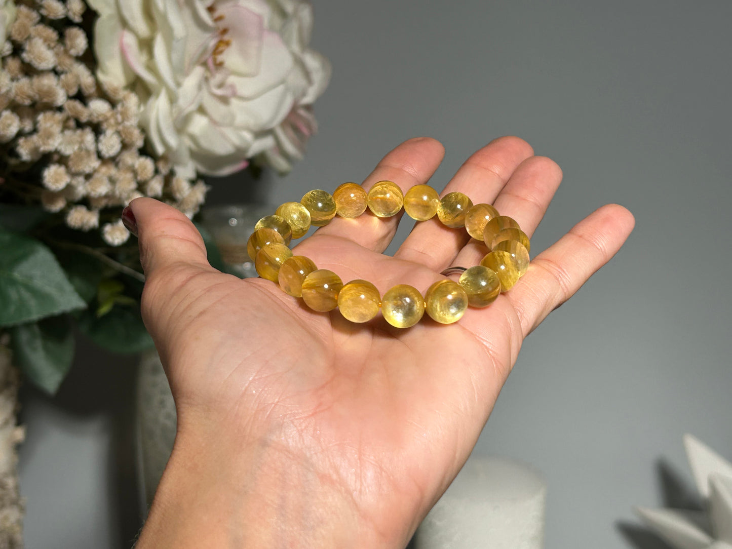 10mm Golden Muscovite Mica Bracelet