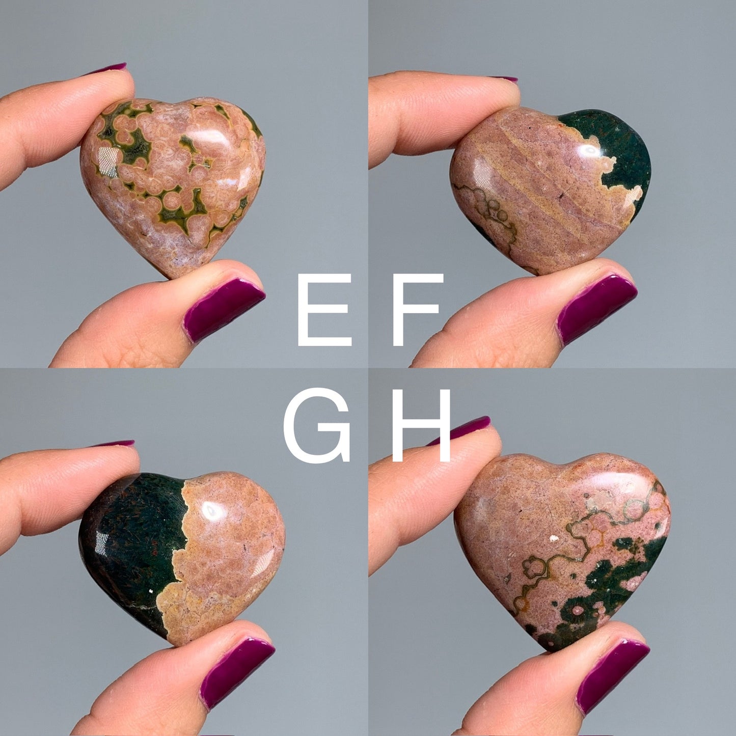 Pink Ocean Jasper Heart