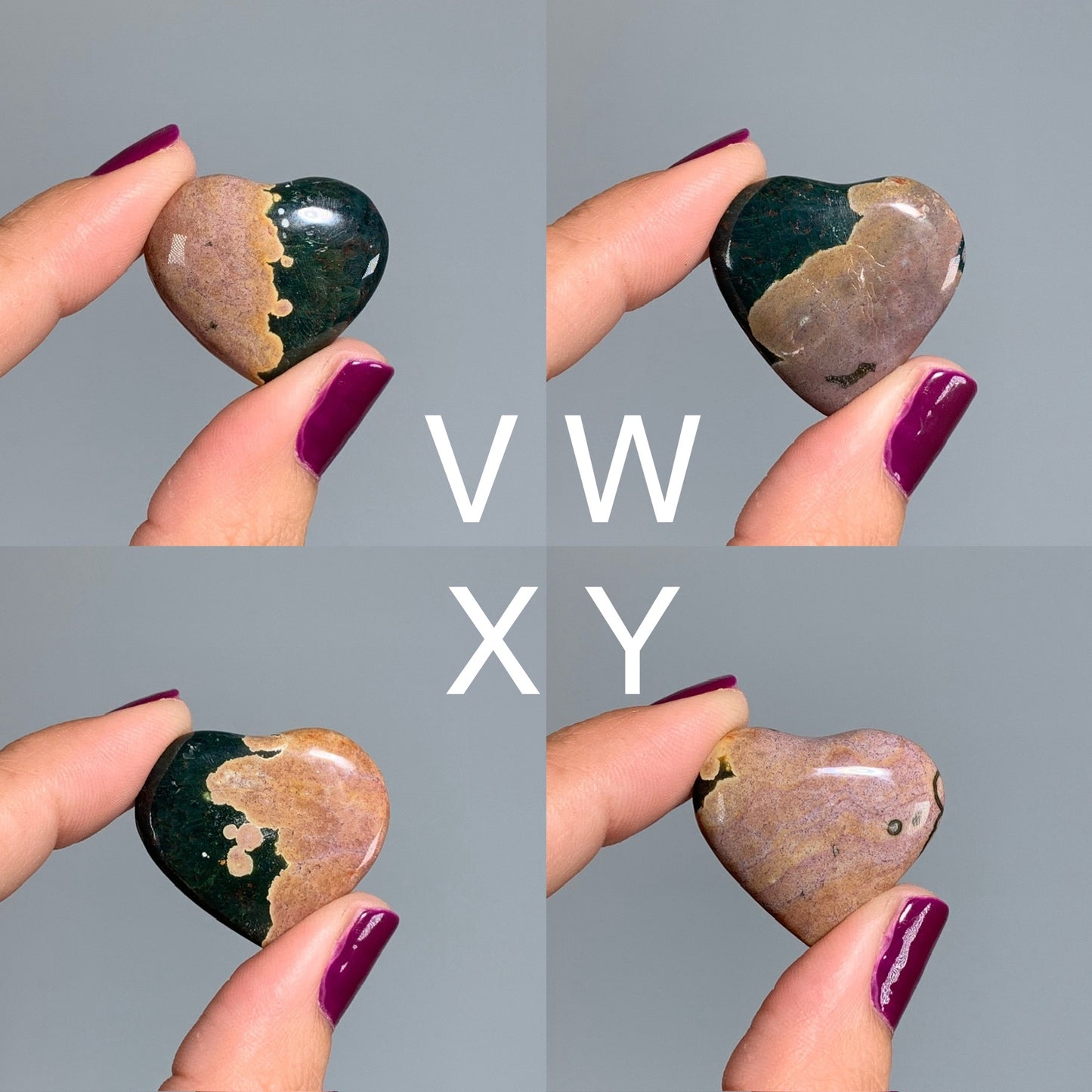 Pink Ocean Jasper Heart