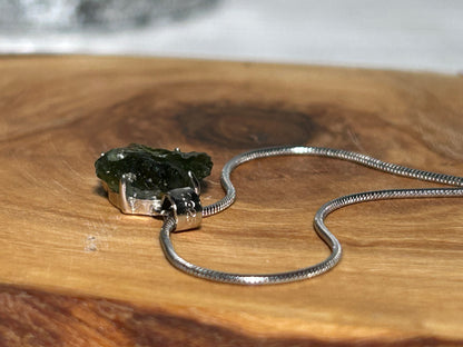 Moldavite Sterling Silver Pendant (12mm long)