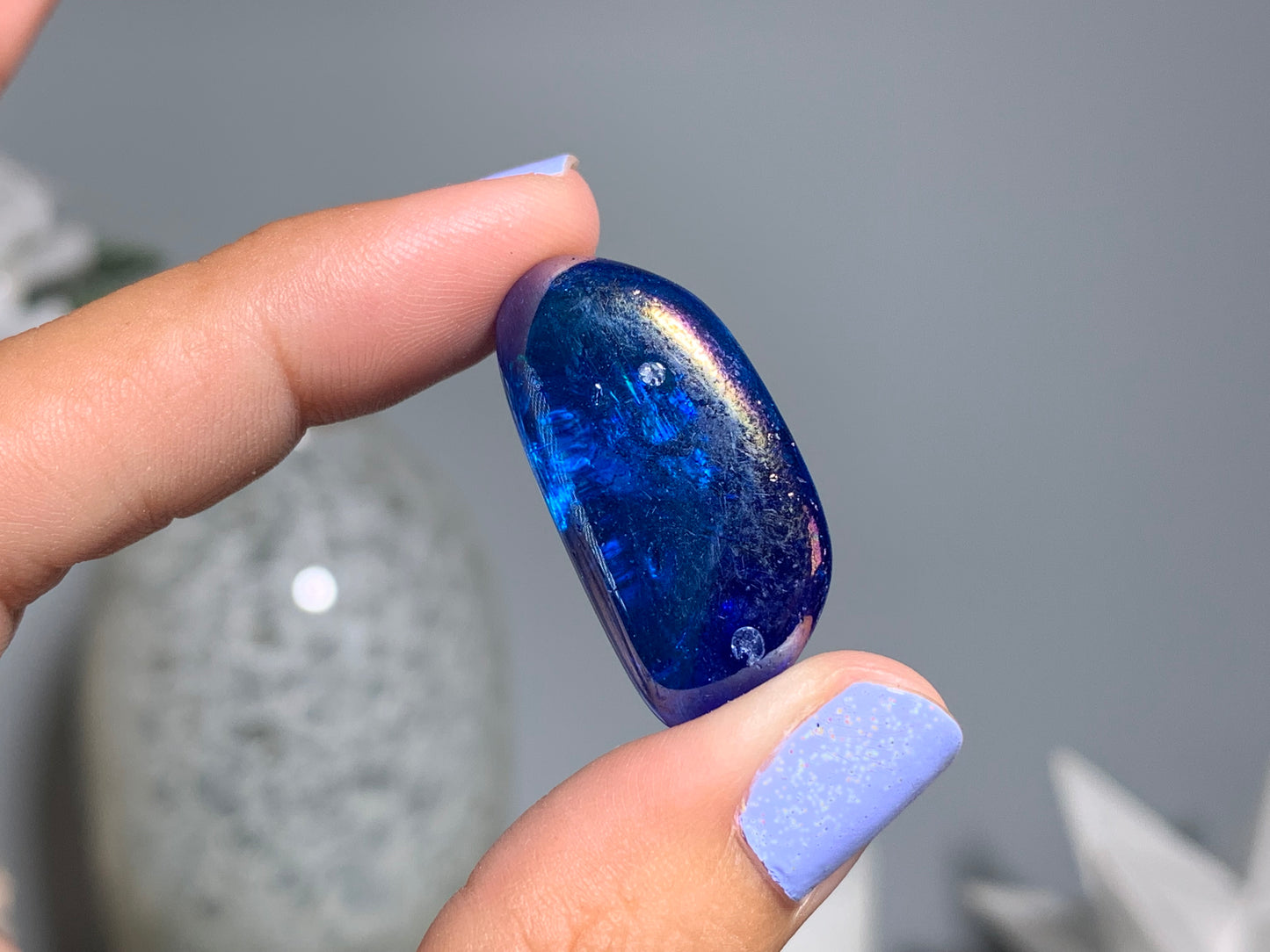 Tumbled Blue Aura Quartz