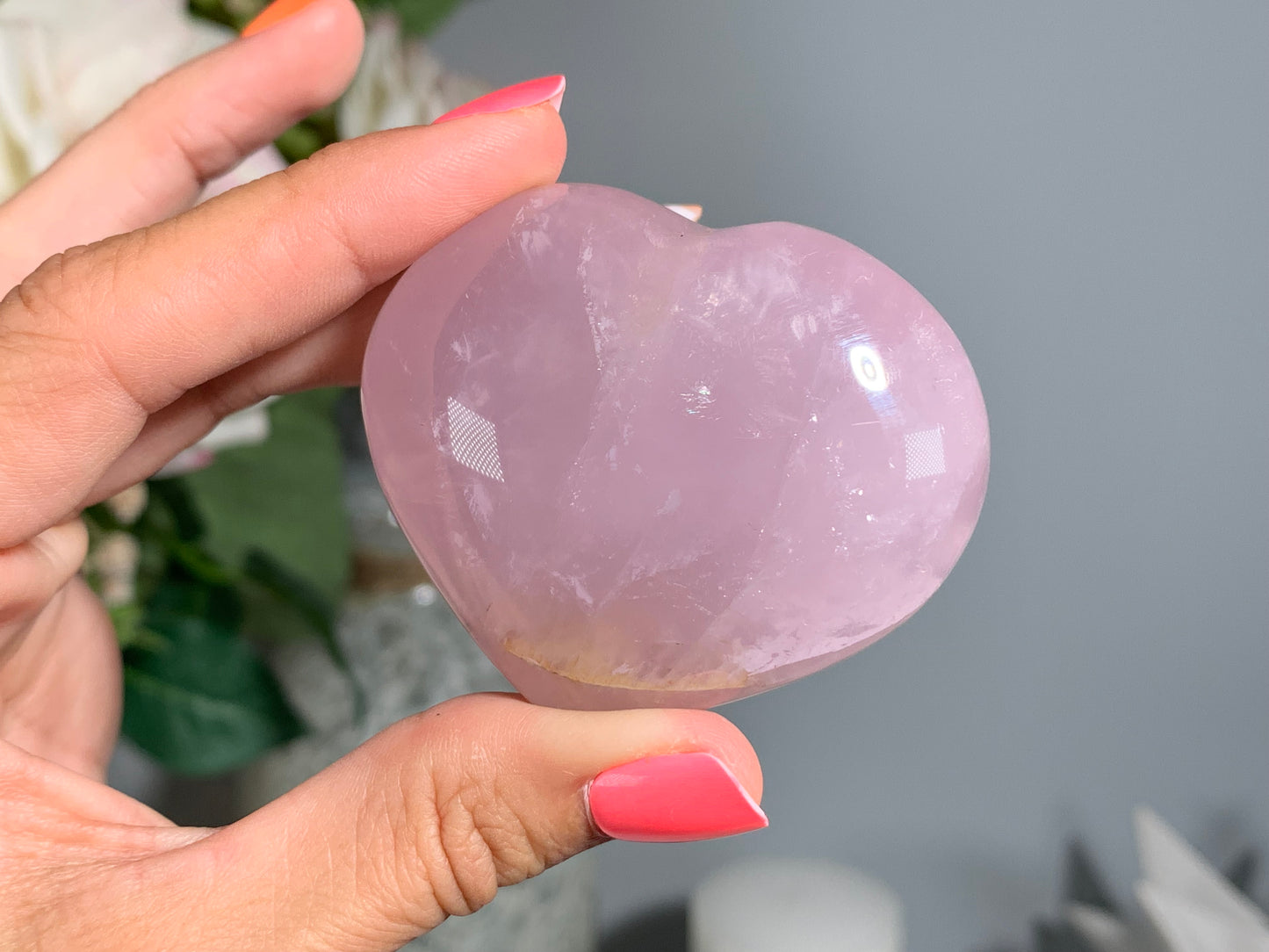 Large Lavender Rose Quartz Heart