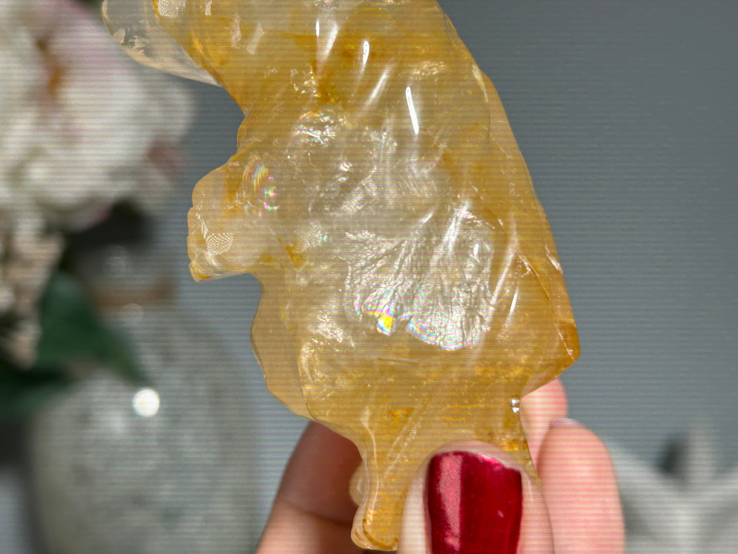 Yellow Hematoid Quartz Bear (3.5", 89mm)