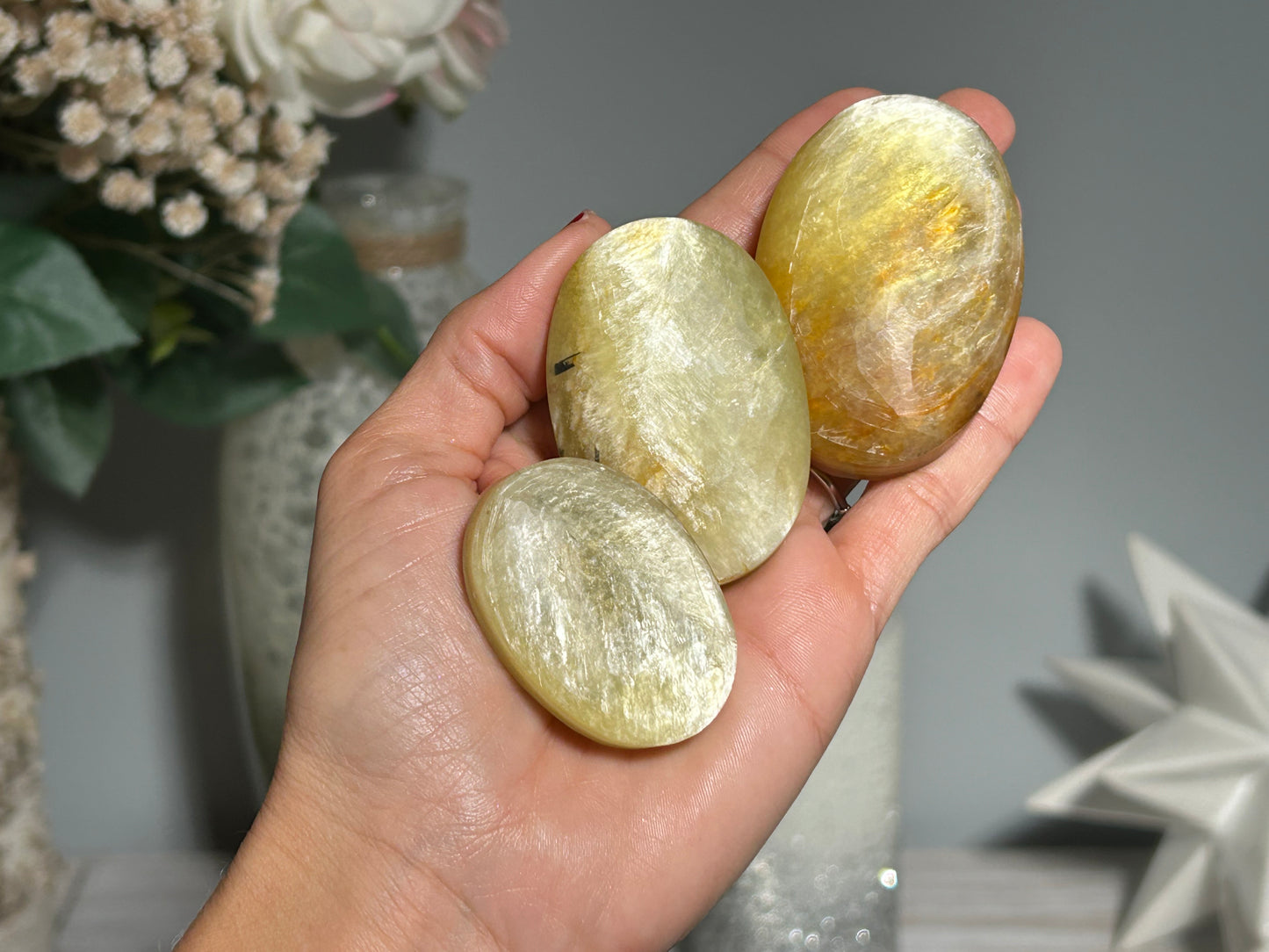 Golden Muscovite Mica Palm Stone