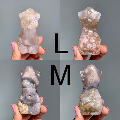 Flower Agate Woman Figurine (3-3.4" / 75-88 mm)