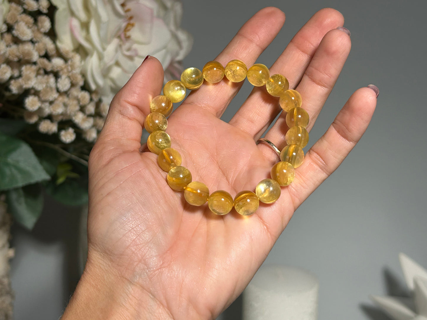 10mm Golden Muscovite Mica Bracelet