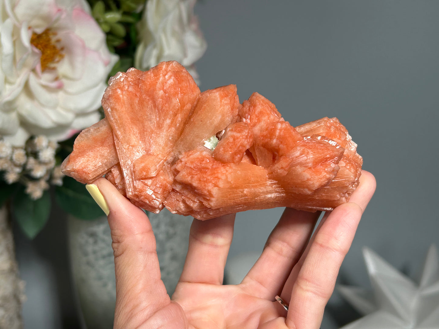 Red Stilbite Cluster (4.7", 120mm)