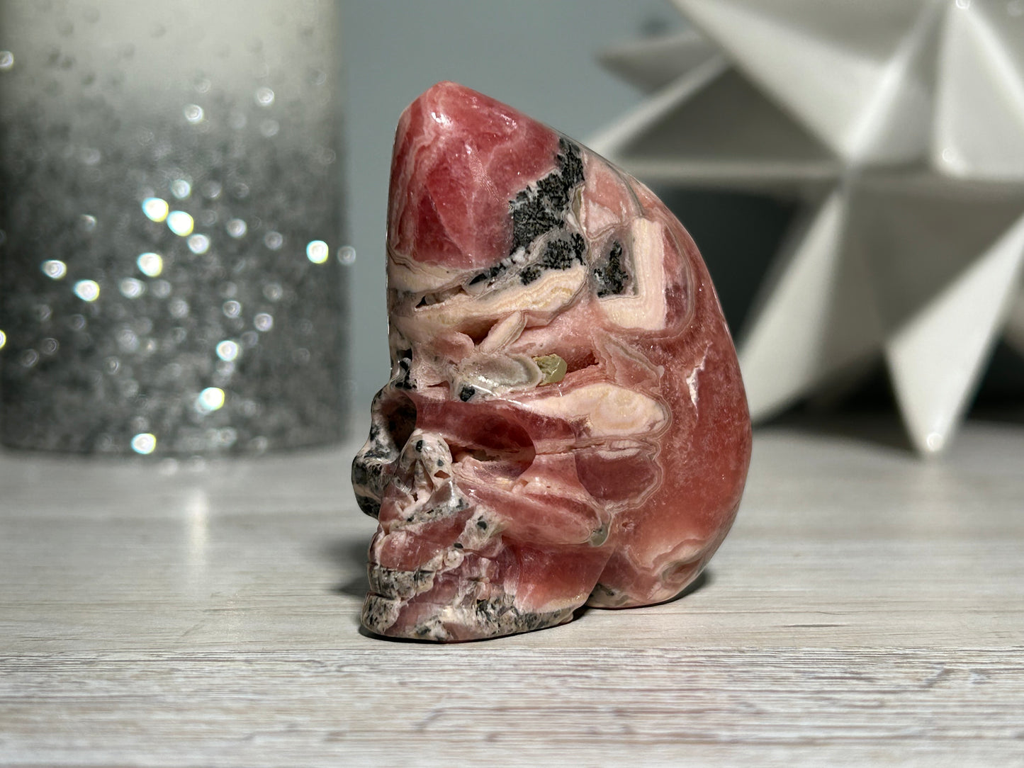 Rhodochrosite Skull (2.25", 58mm)