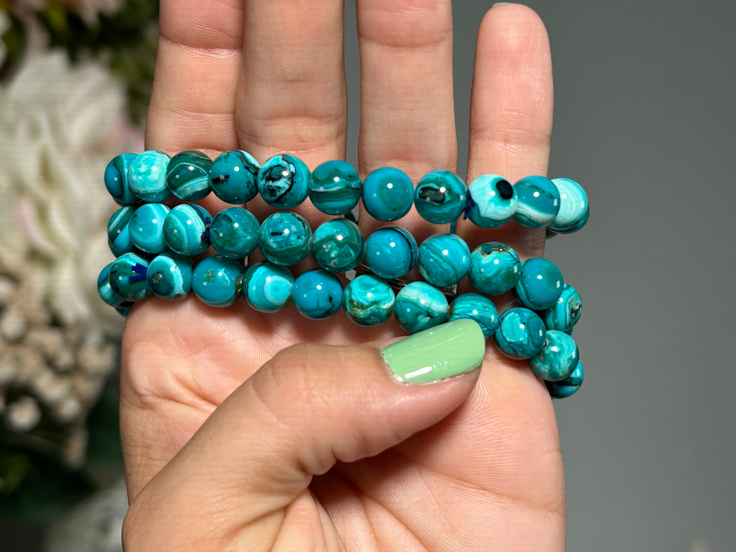 8mm Chrysocolla Bracelet