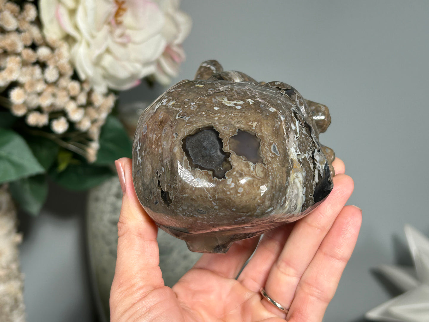 Volcano Agate Anatomical Heart (5", 127mm)