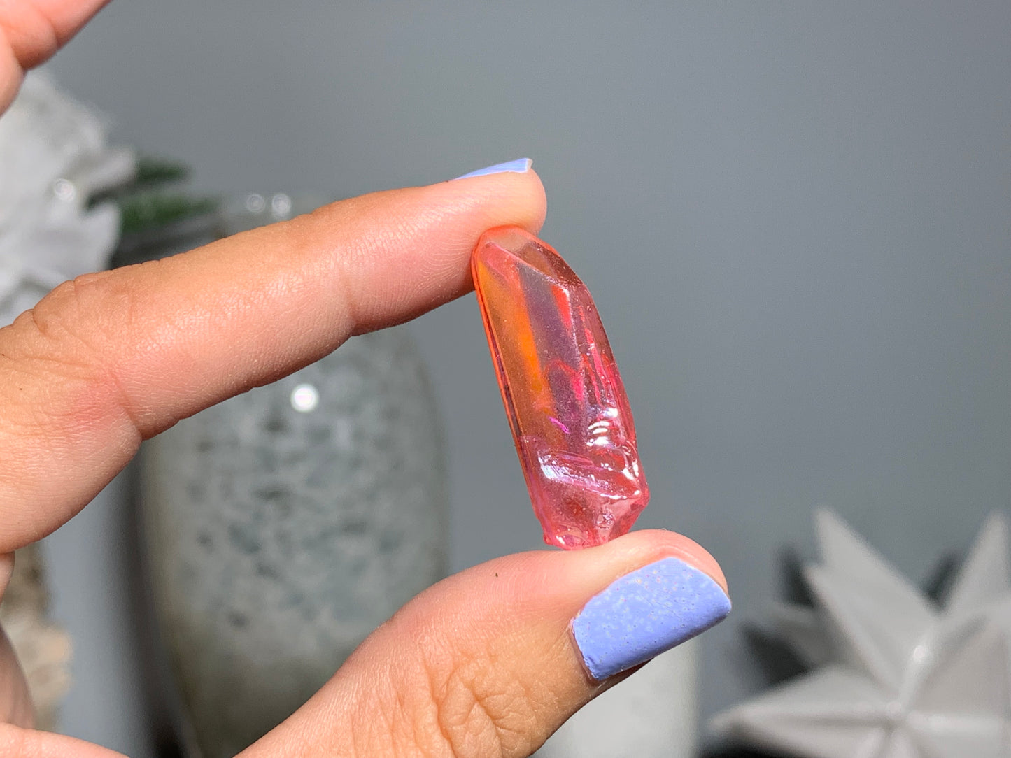 Pink Aura Quartz Point