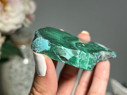 Malachite Chrysocolla Slab (3.7", 95mm)