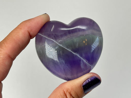 Striped Fluorite Heart