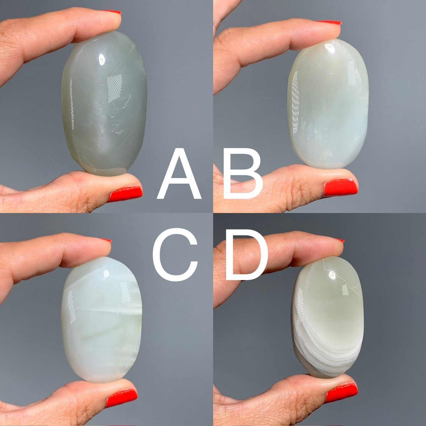 Green Moonstone Palm Stone