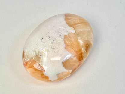Stilbite with Scolecite Palm Stone (2.25", 57mm)