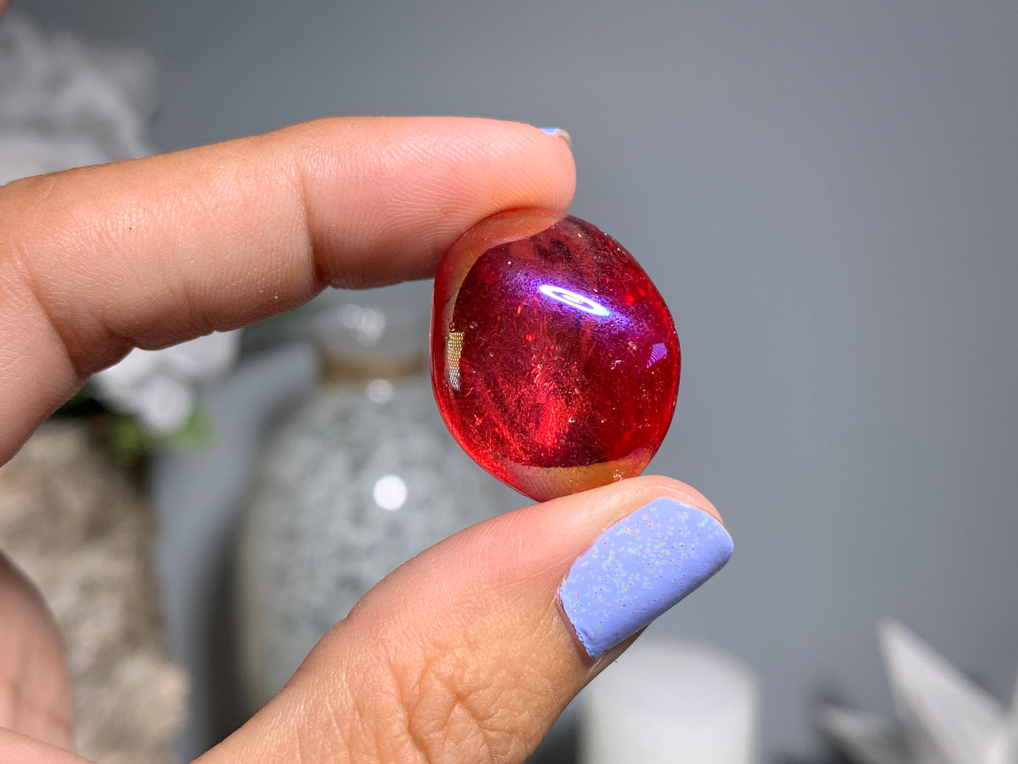 Tumbled Red Aura Quartz